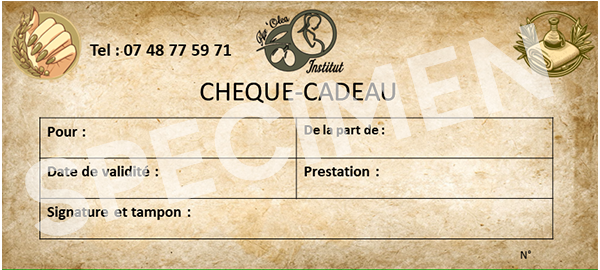 Cheque cadeau institut de beauté à Sens 